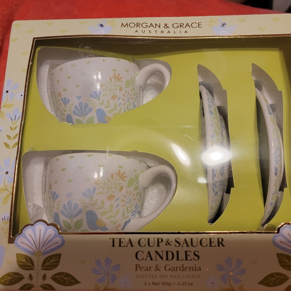 Morgan & Grace tea cup & saucer candles